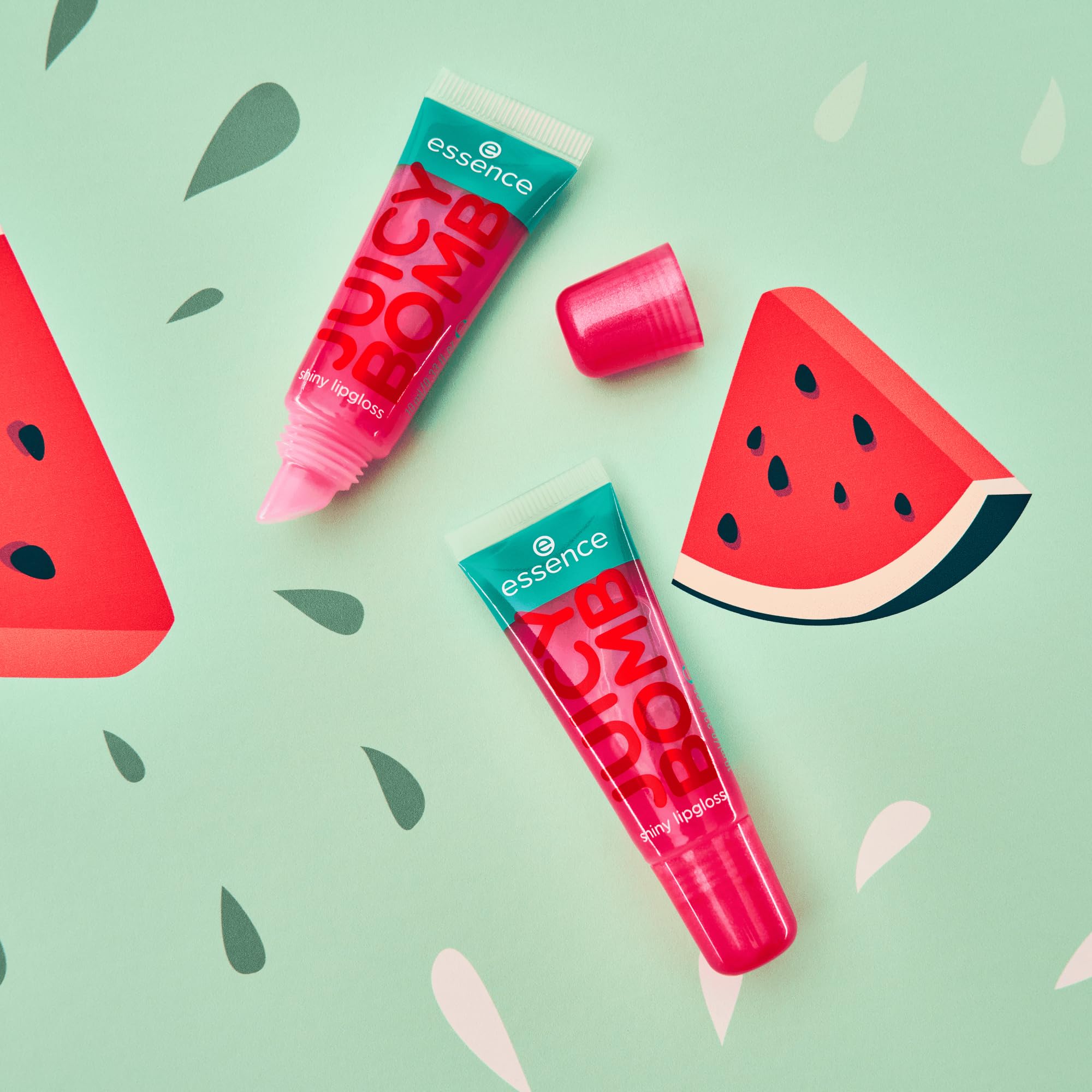 essence Zestaw błyszczyków JUICY BOMB shiny lipgloss set, z olejkami, naturalny, błyszczący, mieniący się (1pcs)