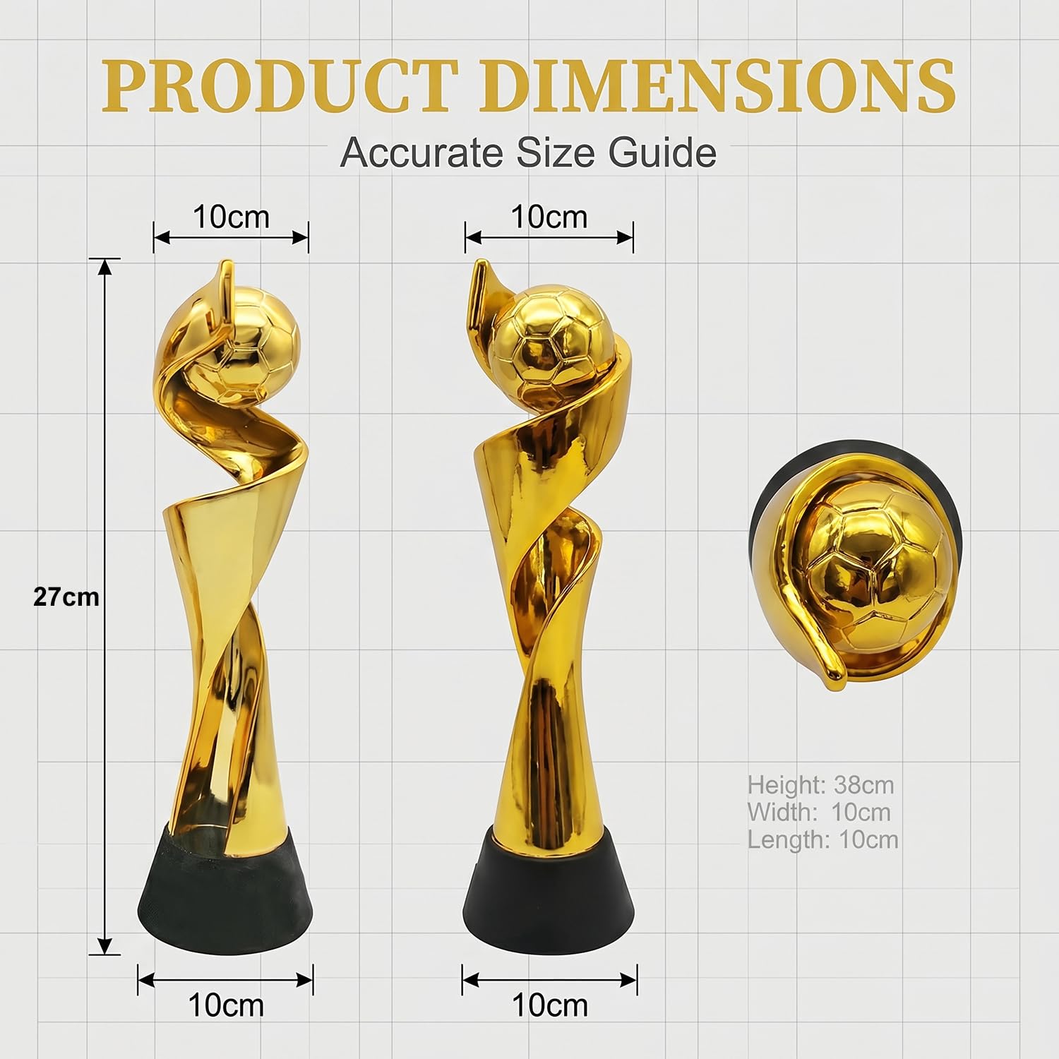 Women's World Cup Trophies, Fußball Meisterschaft Pokal Replik, Harz Fußball Sammlerstück Souvenir für Fans, Büro Schreibtisch Vitrinen Deko