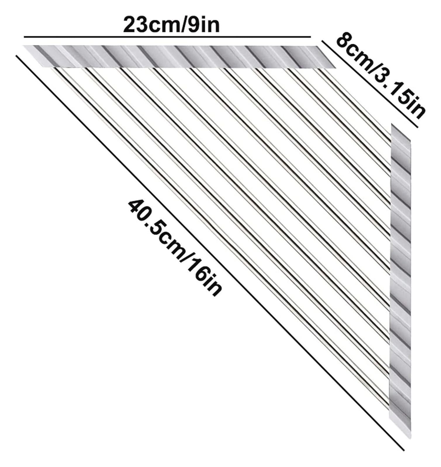 Scolapiatti Triangolo Scolapiatti Scolapiatti Lavello da Cucina Scarico Rack di stoccaggio Pieghevole Arrotolabile Spugna Straccio Mensola Porta Rubinetto Organizzatore da Cucina(Grey)