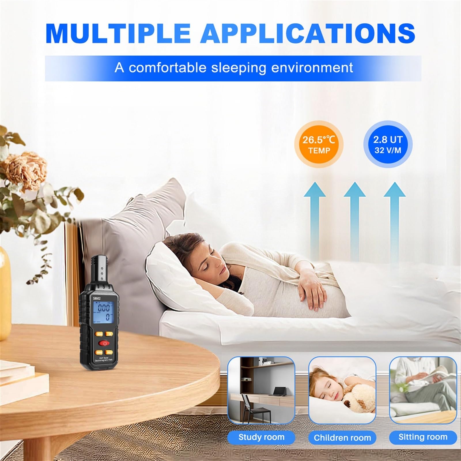 Mierniki pola elektromagnetycznego Licznik dozymetru promieniowania 3 w 1 Miernik Geigera EMF Automatyczny alarm Pomiar w czasie rzeczywistym Tester detektora promieniowania