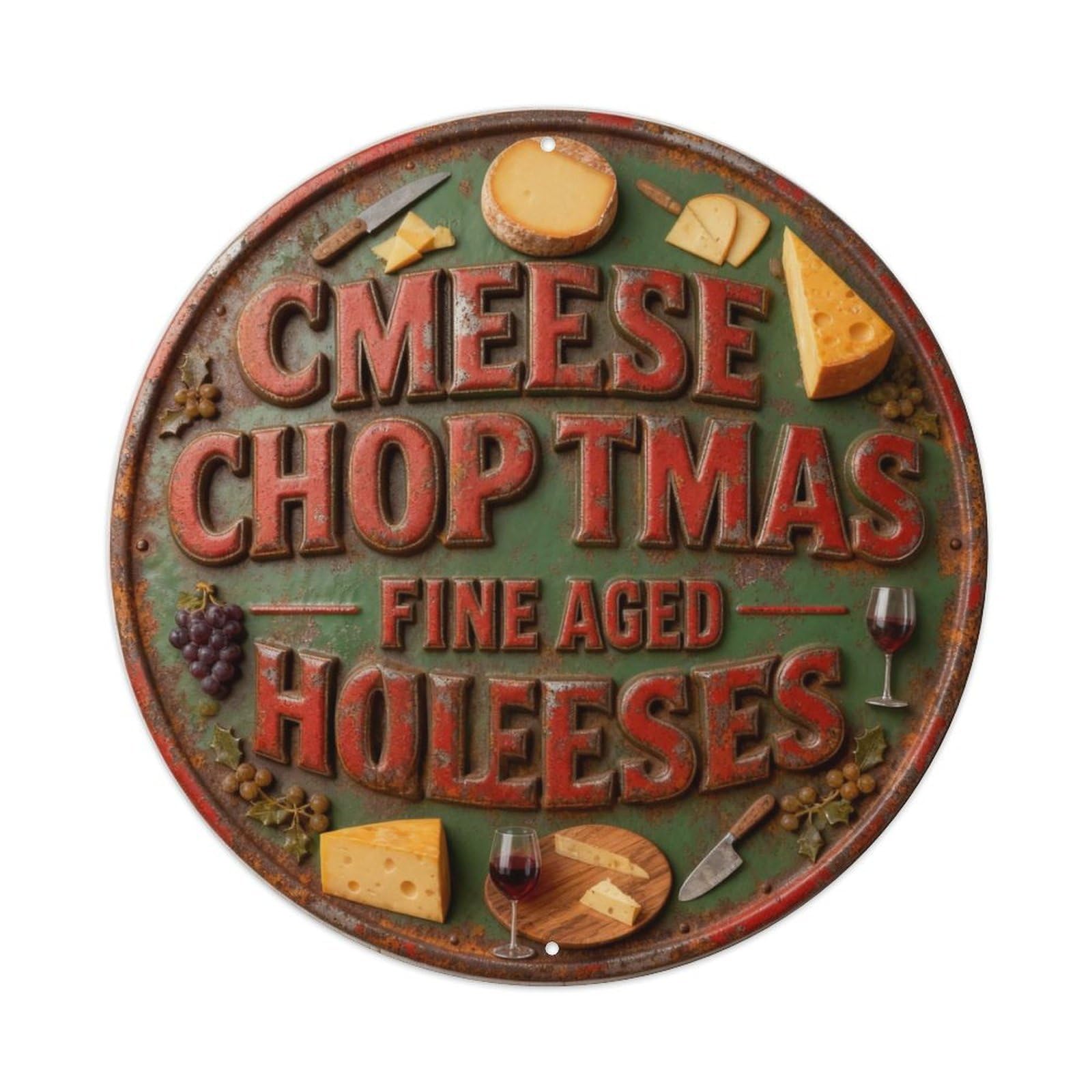 CHEESE SHOP FINE AGED CHEESES Metal Tin Sign Plaque