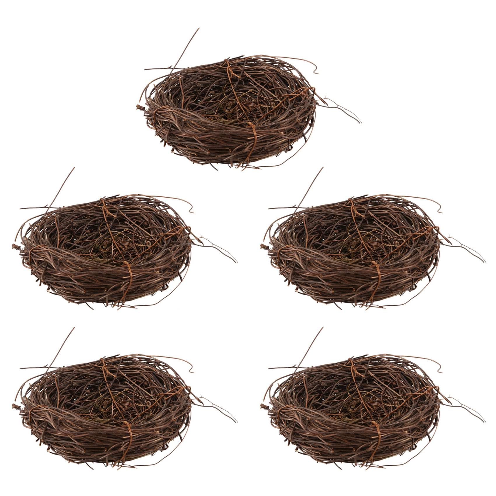 Vjsujehgy 5X Handmade Vine Bird Nest Home Nature Craft Holiday for Photo Garden Decor