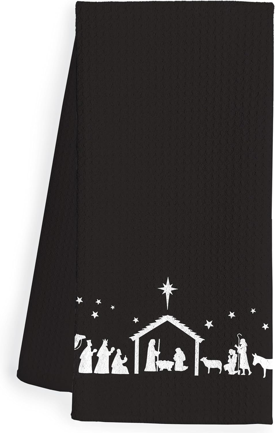 Christian Christmas Kitchen Dish Towels, Jesus Christmas Decor, Nativity Scene Religious Xmas Winter Decorative Hand Tea Towels for Bathroom Kitchen, 16x24 Inch