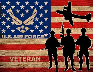 DIY 5D Diamond Art Kits Painting for Adults Full Drill by Number Painting Grain U.S. Air Force Veteran Soldier Plane Set for Home Wall Decor 30x40cm/11.8x15.8inch