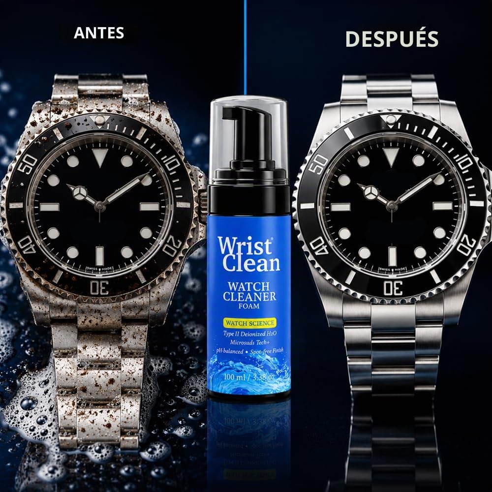 Kit de limpieza de relojes de lujo, repuesto de espuma para limpiar relojes, incluye paño limpiador de joyas, cepillo de limpieza suave para joyas, (paquete de 1), 2 x 10, 1 unidad, 4 onzas