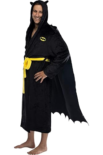 INTIMO DC Comics Adult Superhero Plush Fleece Hooded Costume Robe