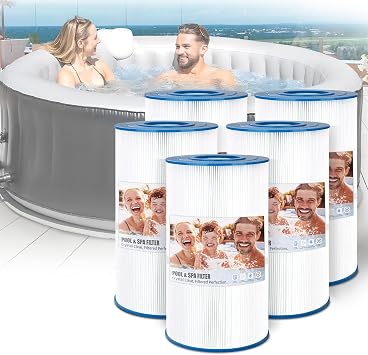 5 Pack Hot Tub Filter Cartridges Replace Unicel C-6430, Pleatco PWK30-4, Filbur FC-3915, P/N0969601,73178, 73250,For Watkins Hot Springs Spas-Certified with NSF50 for Material Safety, 30 Sq.ft