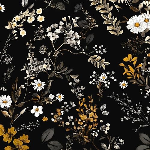 Miniatura 12 de Papel tapiz floral azul oscuro para despegar y pegar, papel tapiz de hojas de oro, papel de contacto para gabinetes, papel de pared autoadhesivo