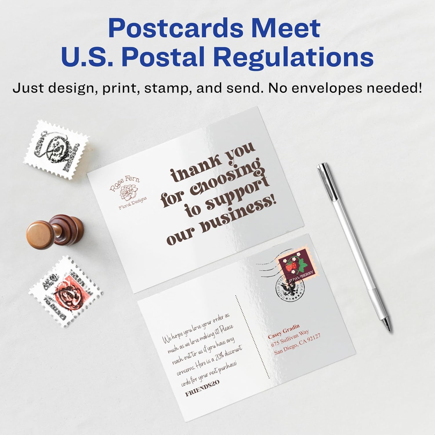 Avery Printable Postcards, 4.25" x 5.5", Glossy White, 100 Blank Postcards for Inkjet and Laser Printers (8383)