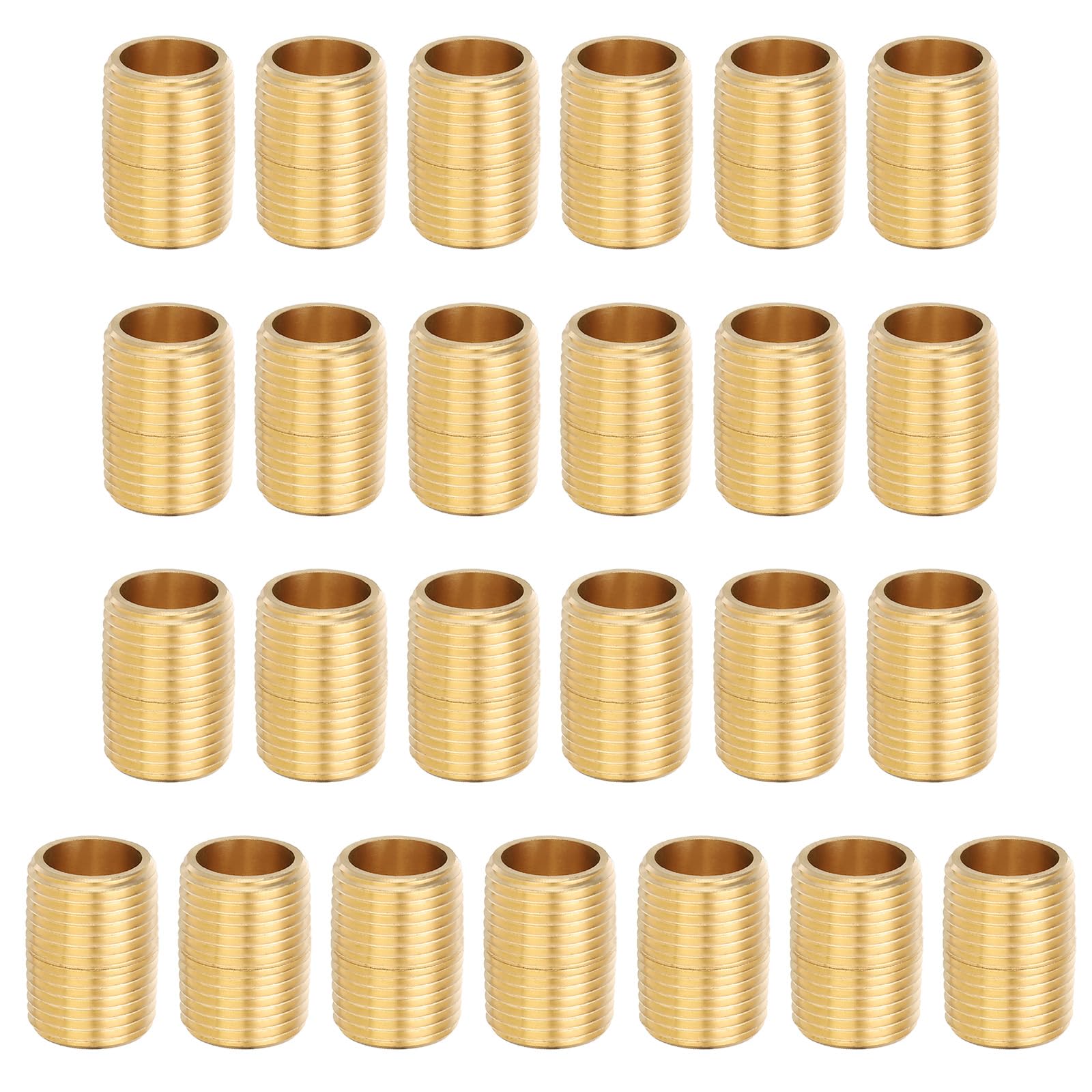 PATIKIL 1/2" x 1/2" NPT Male Raccord En Laiton Raccord De Tube Court, 25Pcs 1-1/9" Long Raccord De Tube Droit Pour Système De Carburant, Air, Eau, Huile, Gaz, Ton Laiton