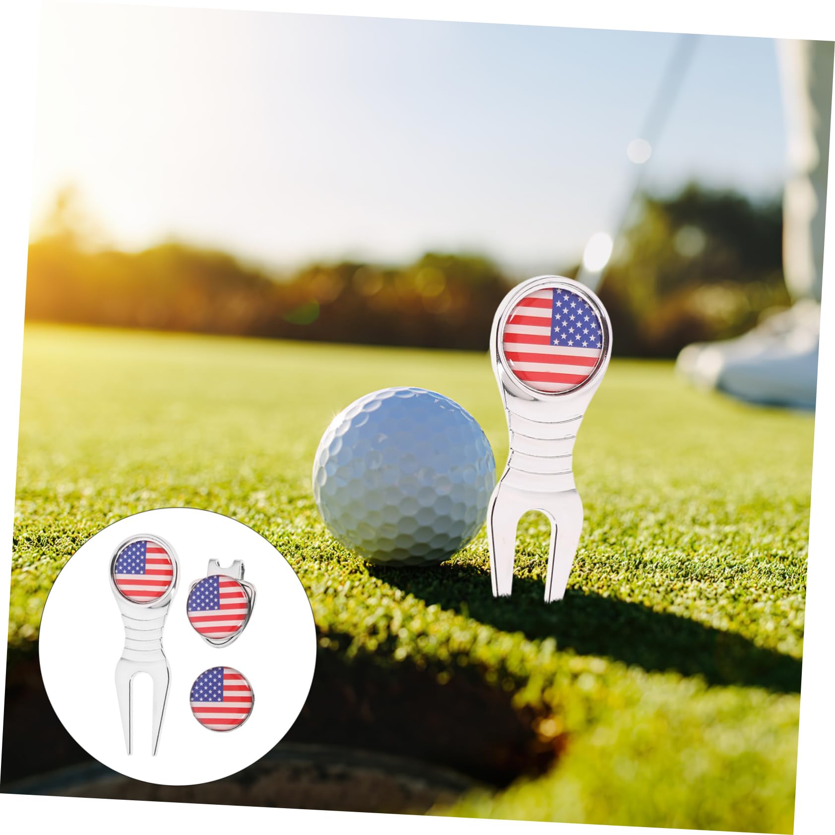 UPKOCH Tragbares Golf Divot Tool Verschleißfester Hutclip mit Premium Golf Marker Teiliges Set für Golfzubehör für