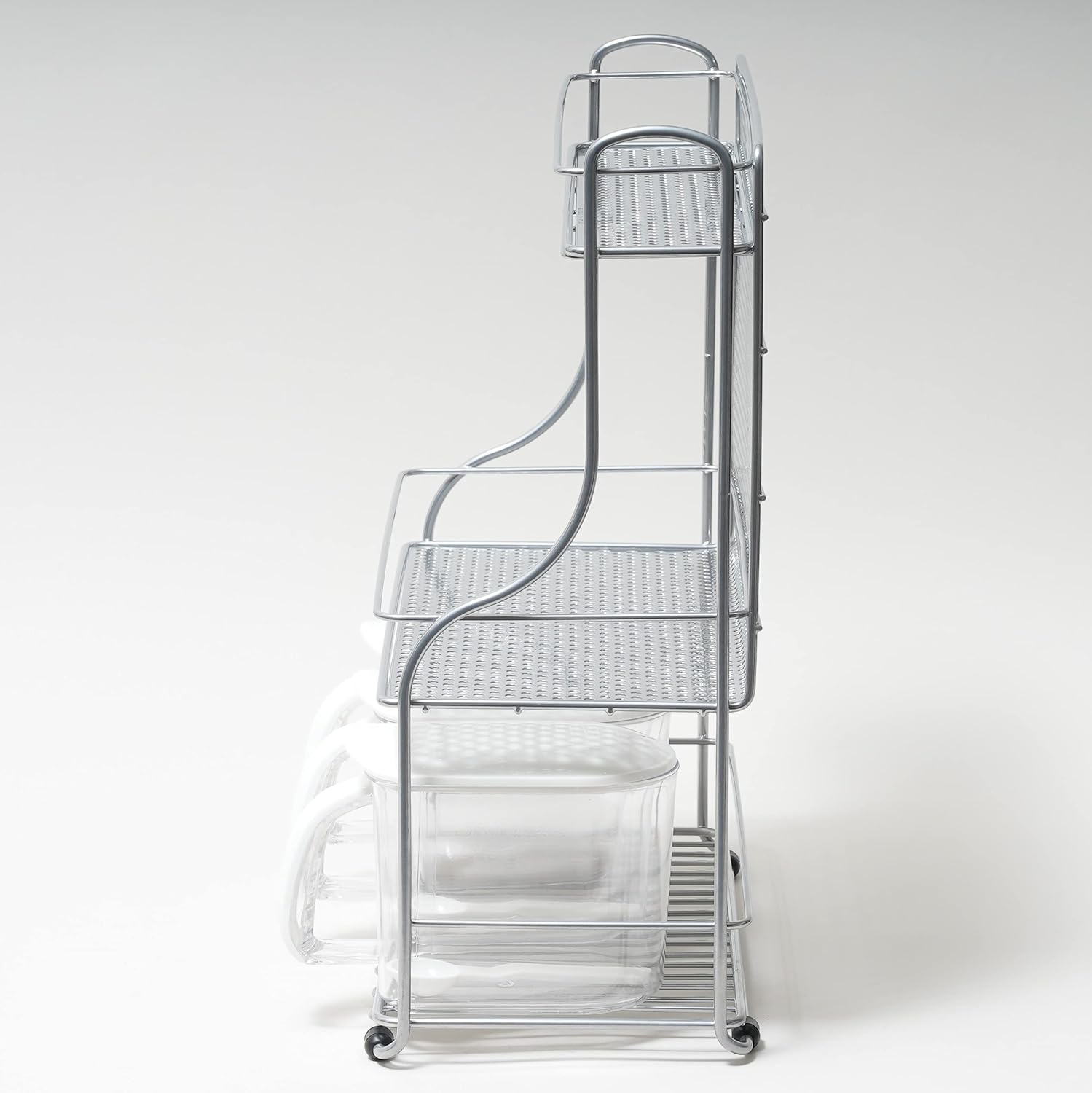 Pearl Metal H-7487 Kitchen Storage 2 Condiment Stand, 3 Tiers, Silver