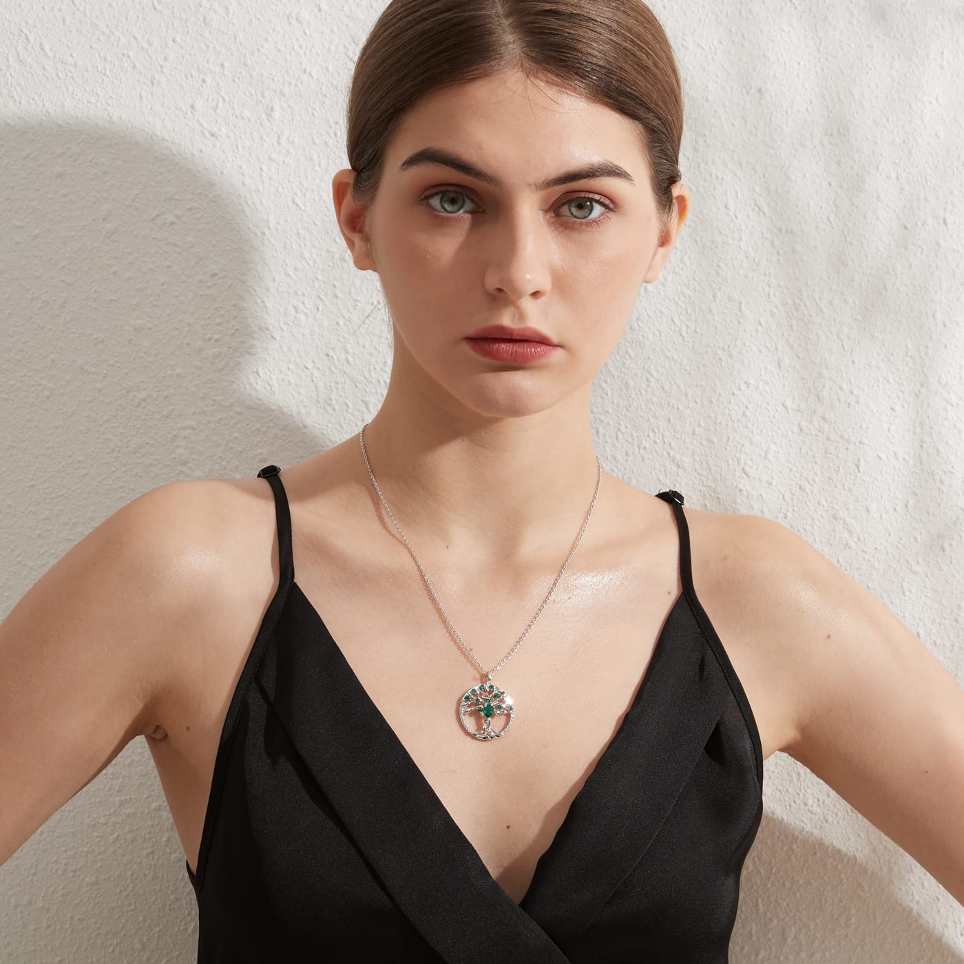 18K Oro Placcata Collana Albero Della Vita con Cristalli di 5A Zirconia Cubica Collana Donna Gioielli, Idee Regalo Festa Della Mamma Regalo Donna Originale per Mamma Lei Compleanno Anniversario