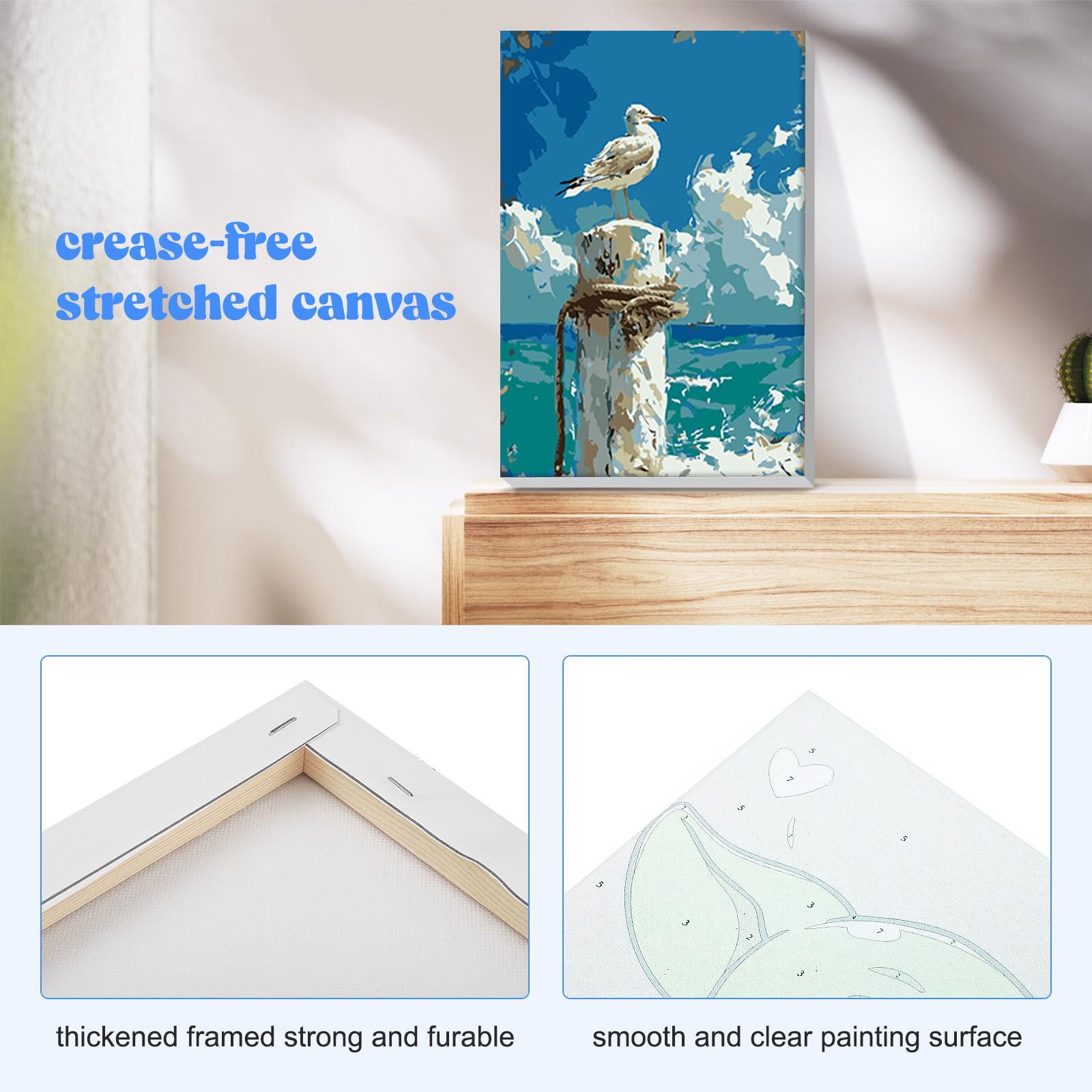 RICUVED Spiaggia Kit di Pittura con i Numeri 20x30 cm per Adulti
