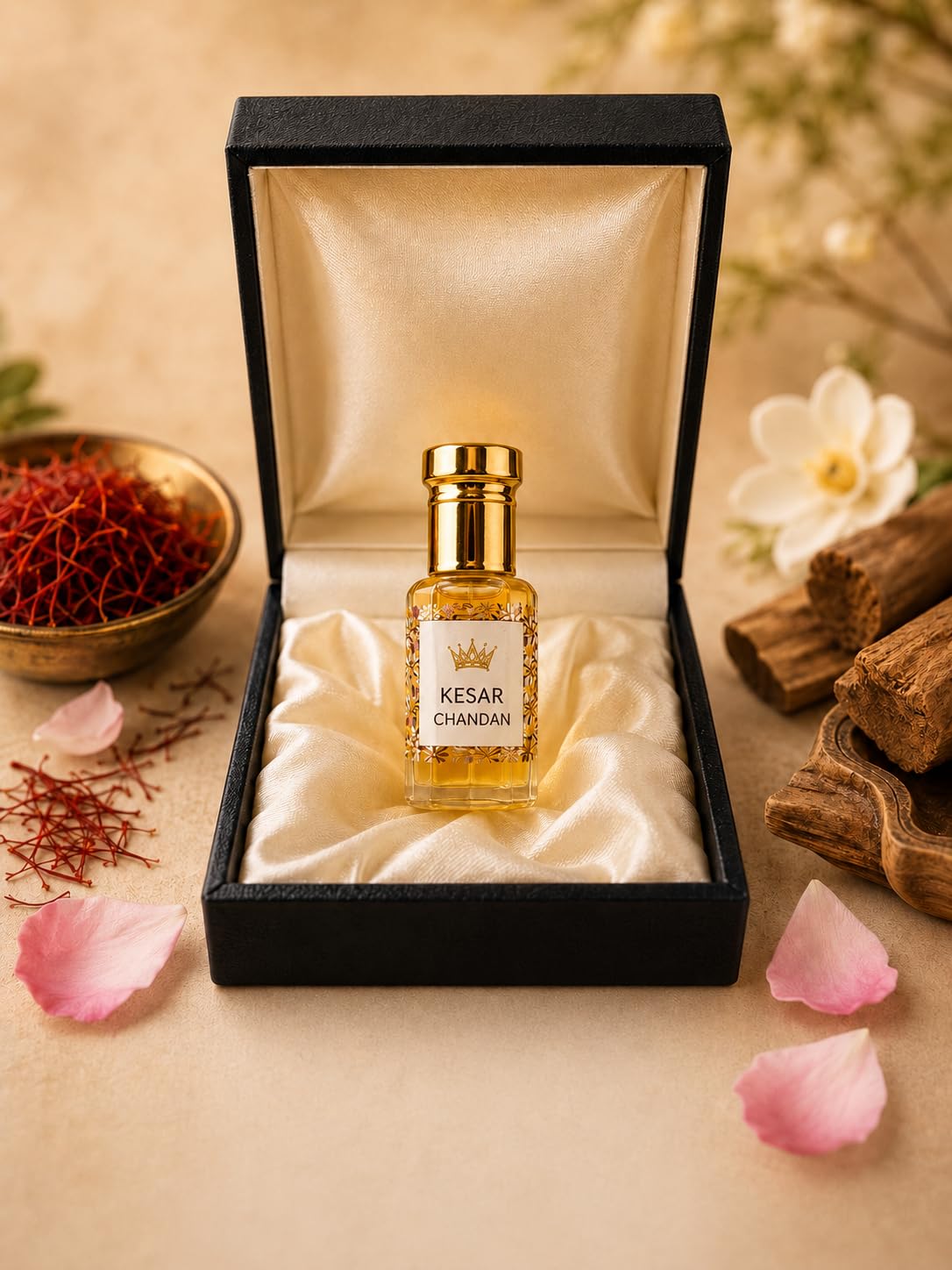 EHSAAS Kesar Chandan Attar with Premium Black Velvet Gift Box | Alcohol-Free Kesar & Sandalwood Attar for Men & Women | Long Lasting Perfume Oil | Traditional Indian Ittar | Luxury Gift Set | 6ml-image-49