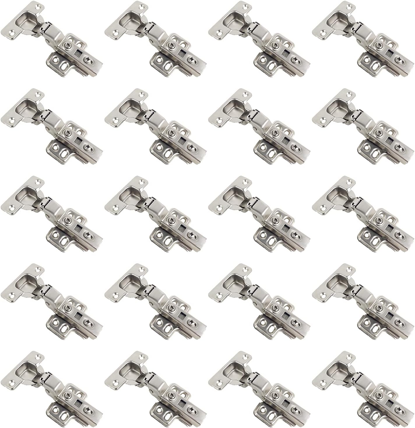 KUANMIN 20 PCS Hinges, Half Overlay Quick Release Stainless