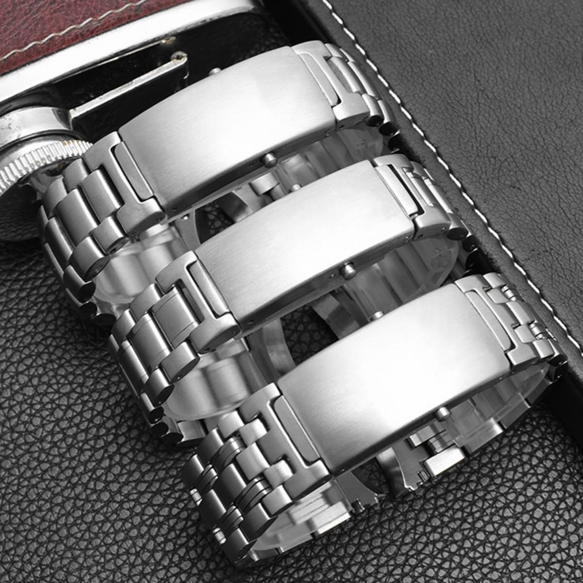 Bransoleta Stal Nierdzewna Zakrzywiona, Pasek Metalowy Zapięcie Frezowane 20mm 22mm, Masywny Zamiennik dla Omega Seamaster-C 22mm