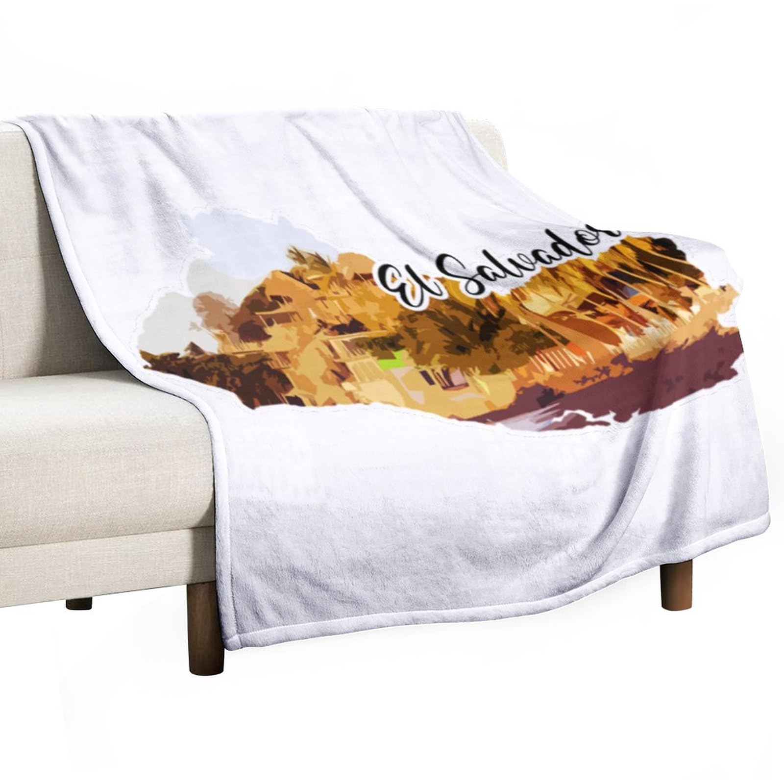 Couverture en peluche El Salvador grand plaid doux pour soirée cinéma et décoration lit