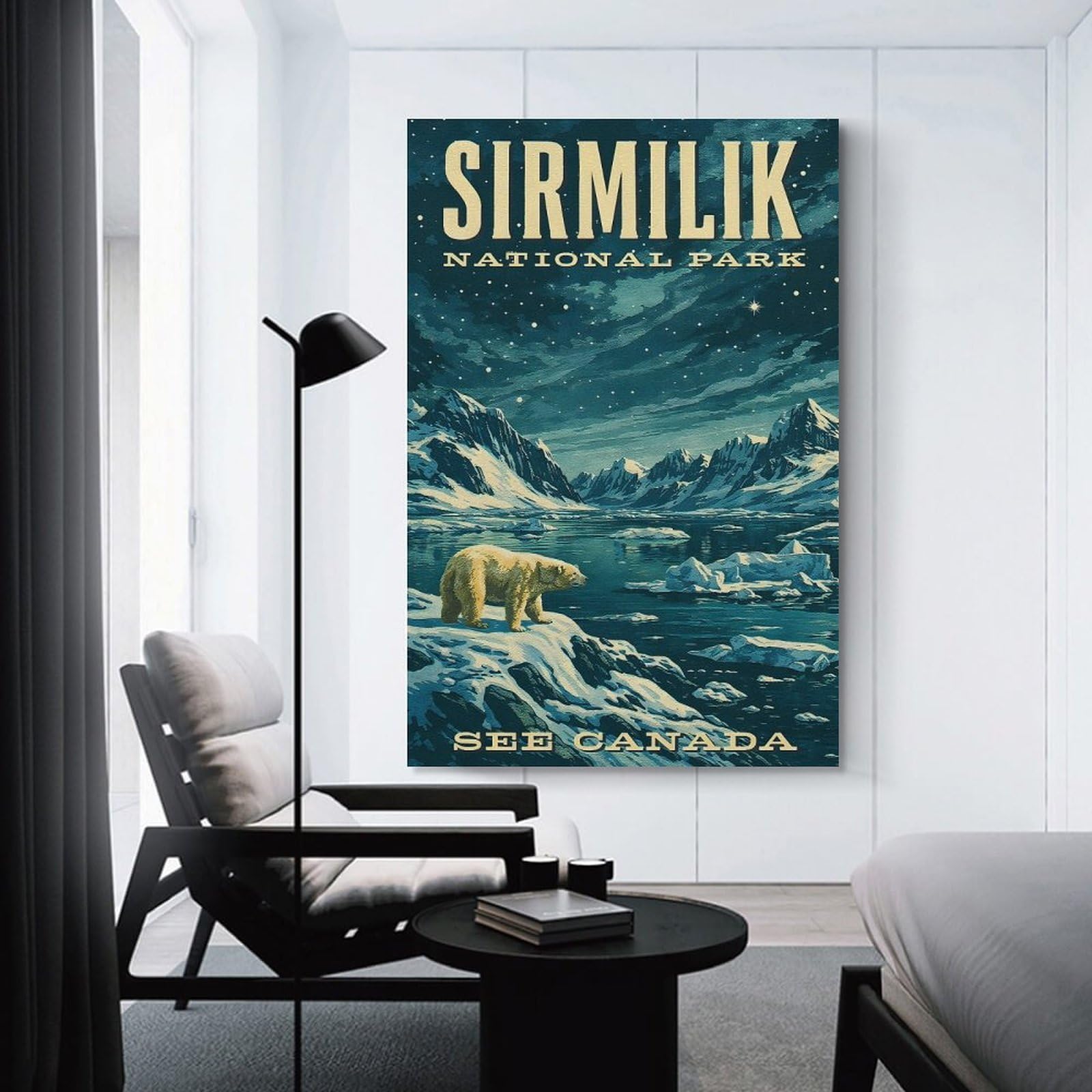 Junmoney Sirmilik National Park Vintage Room Decor Wall Art, 24x36inch(60x90cm), for Hallway, Lounge Or Guest Room, Gift Idea for Housewarming And Birthdays