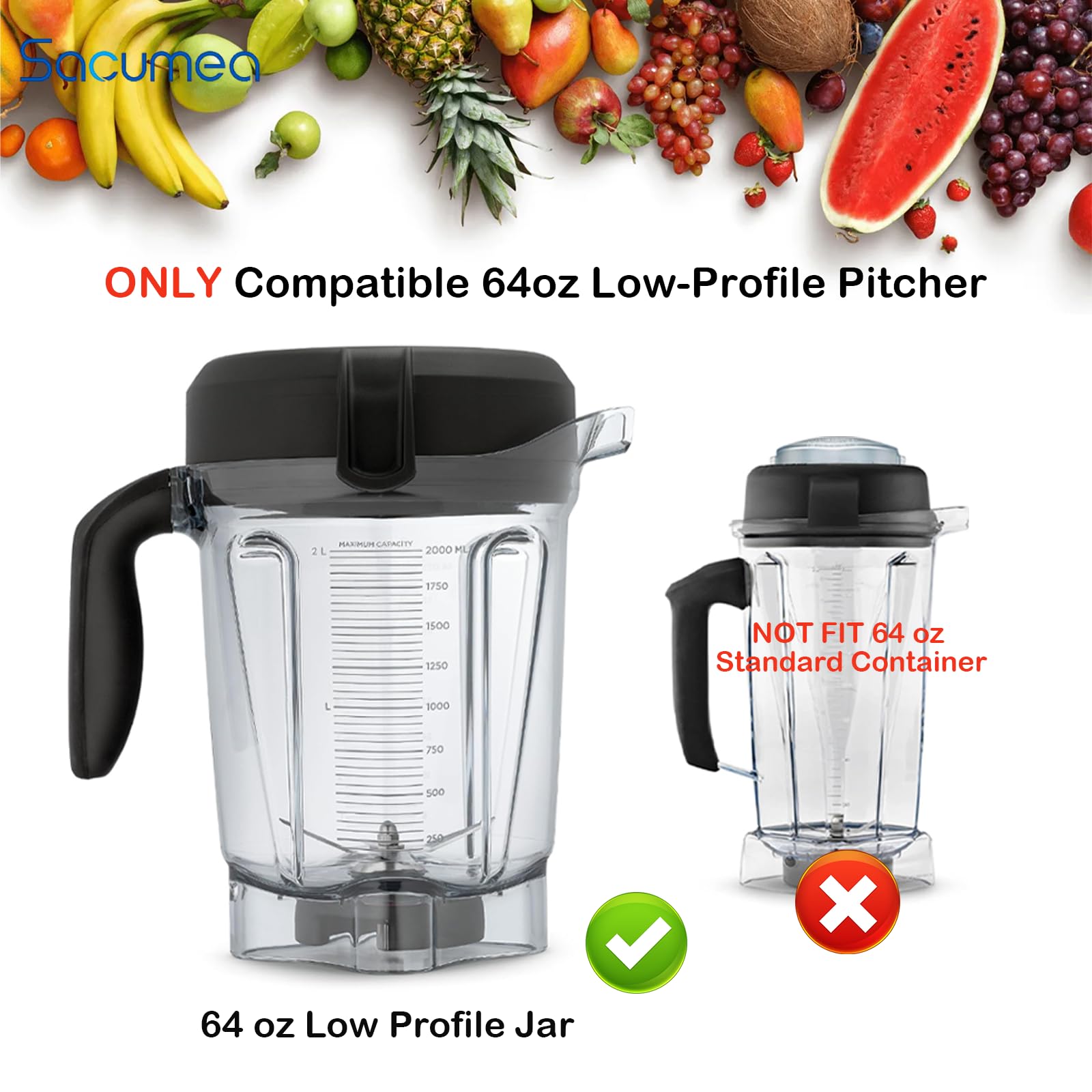 Amazon | vitamix 蓋の交換用、64オンス 薄型コンテナ蓋 750、7500
