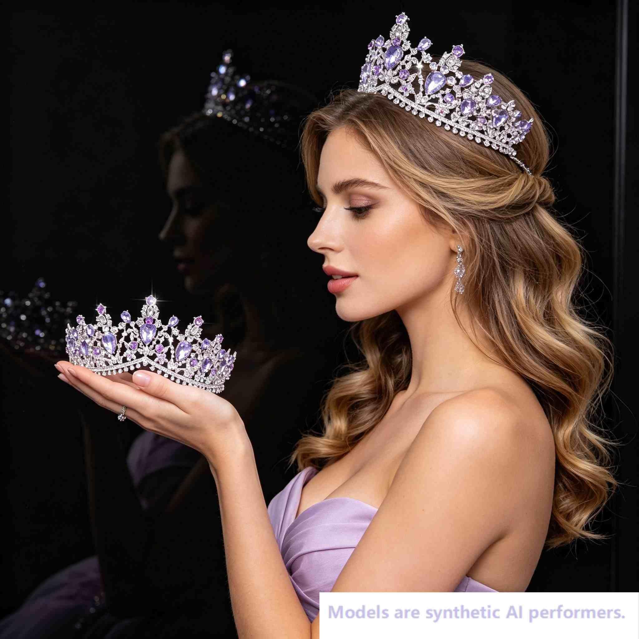 Kamirola - Corona de reina y tiara de princesa para mujeres y niñas, diademas de cristal para novia, disfraces góticos de Halloween para mujer, graduación, Navidad, Halloween, cumpleaños, fiesta de