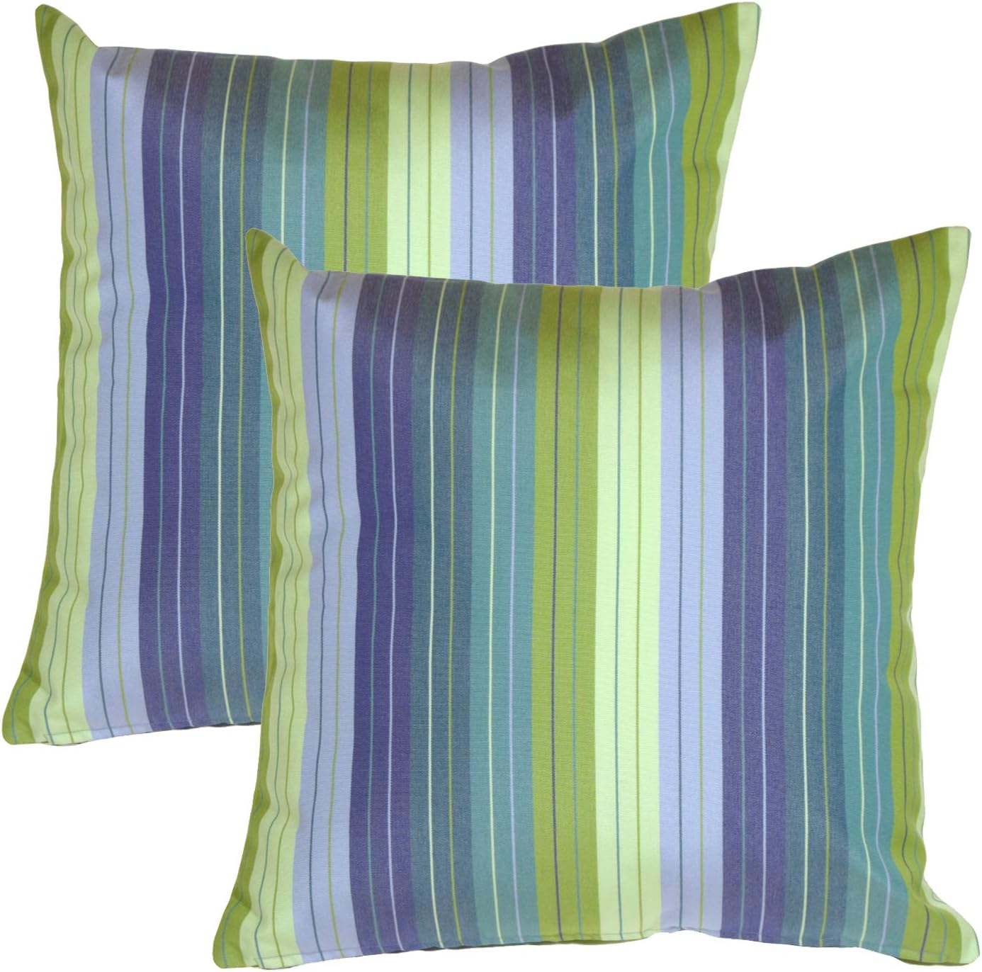 PILLOW DÉCOR Sunbrella Outdoor Pillow, Seville Seaside, 20"x20", (Set of 2) - Inserts Included