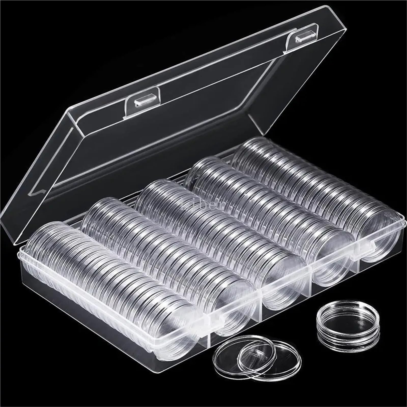 Portamonete in argento trasparente, 200 pezzi, 27 mm, 30 mm, per monete commemorative (27 mm)
