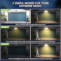 Vista 5 de CLAONER Luces solares para exteriores [126 LED], luces inalámbricas con sensor de movimiento, luces de seguridad impermeables IP65, 3 modos, ángulo