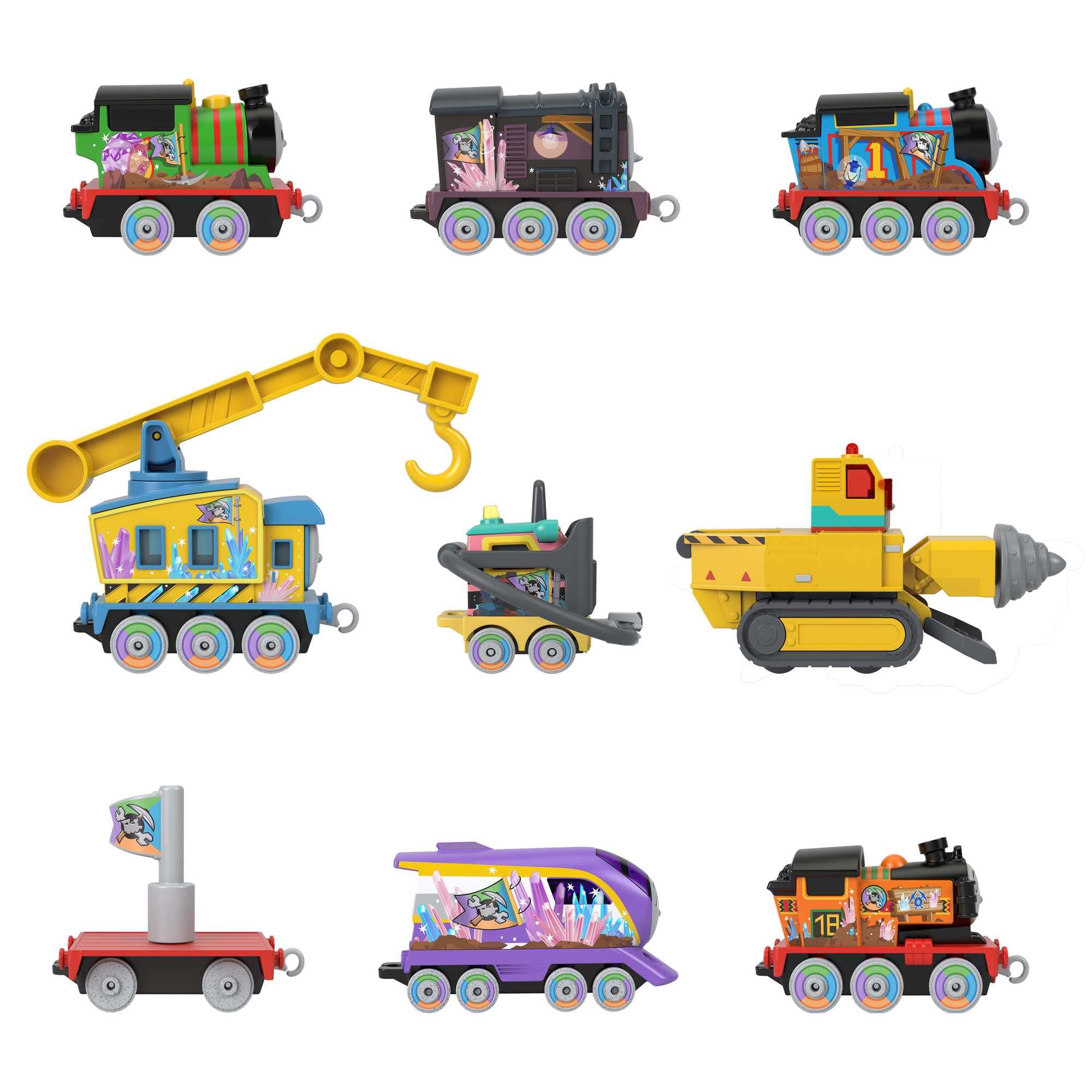 Thomas & Friends Thomas et ses amis Coffret Le Mystère de la Montagne du Mirador, trains miniatures et accessoires, coffret 10 pièces, Jouet Enfant, Dès 3 ans, HMC25