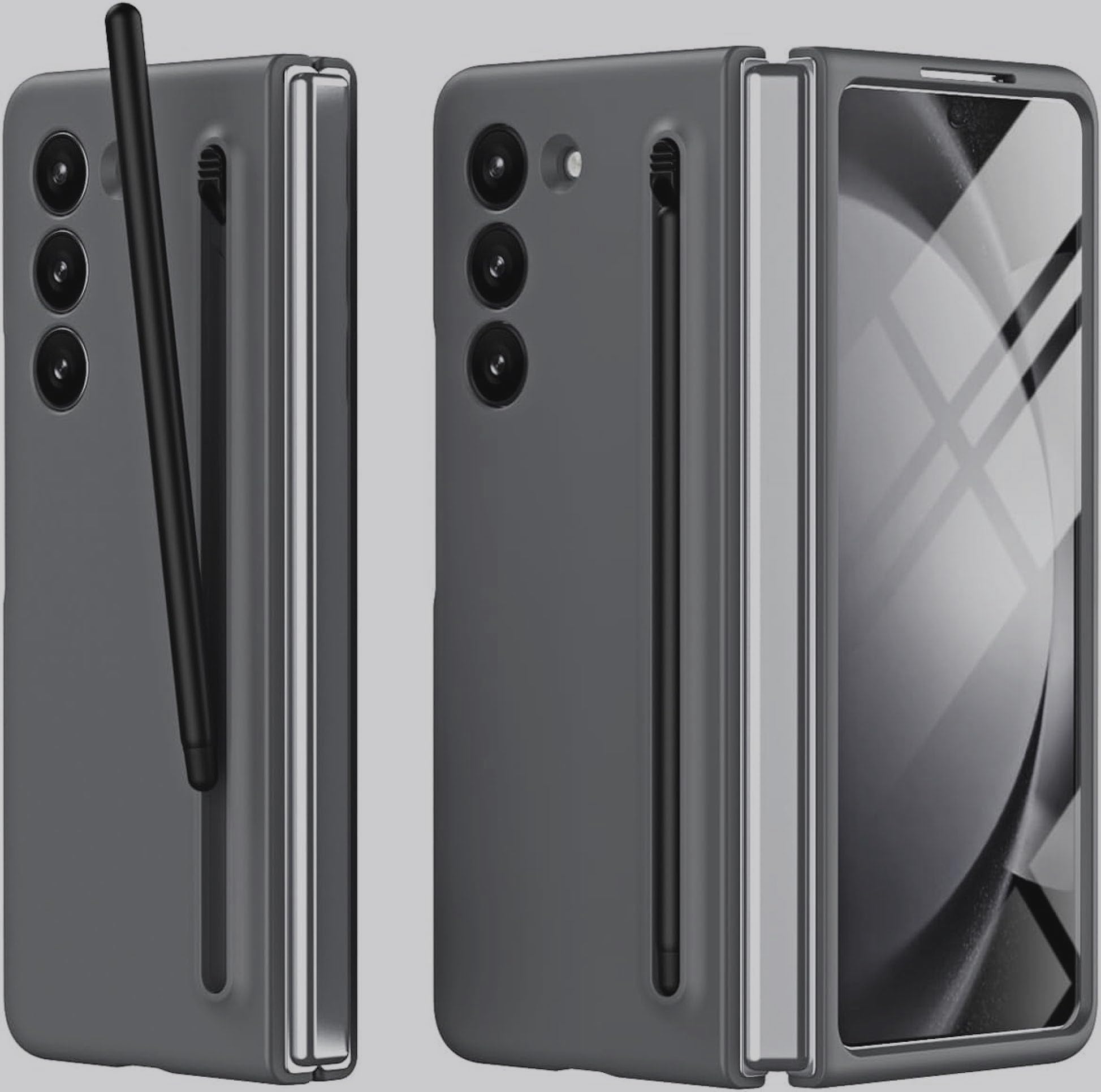 BOUNCEBACK Hybrid Rubberised Case Cover with Pen (Free) for Samsung Galaxy Z Fold6 / Galaxy Fold 6 Case Cover - (Dark Grey | Polycarbonate) (B0D9M8DDS5) Amazon Price History, Amazon Price Tracker