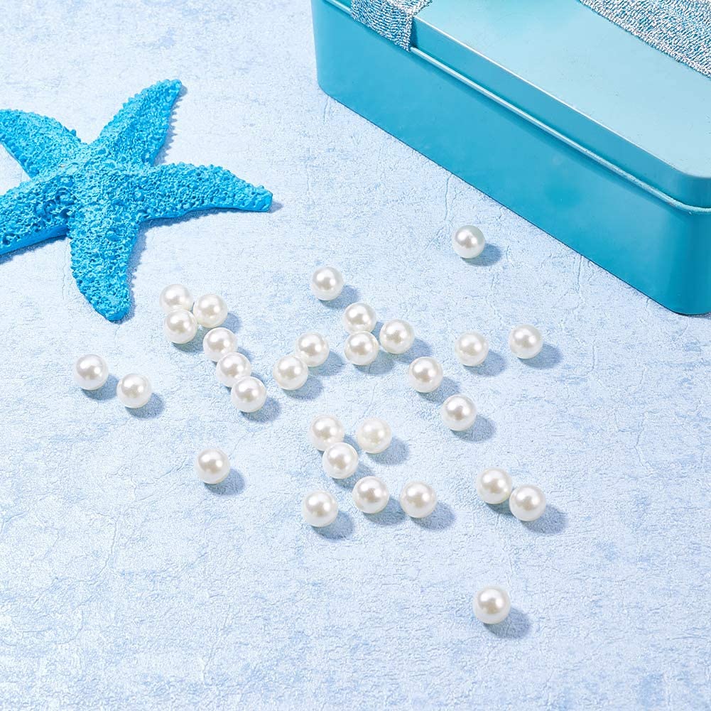 Luster Faux Pearl Beads - No-Hole Round Acrylic Beads for Vase Fillers Table Scatter, Wedding & Party Decoration (1000pcs) (White) - Image 3