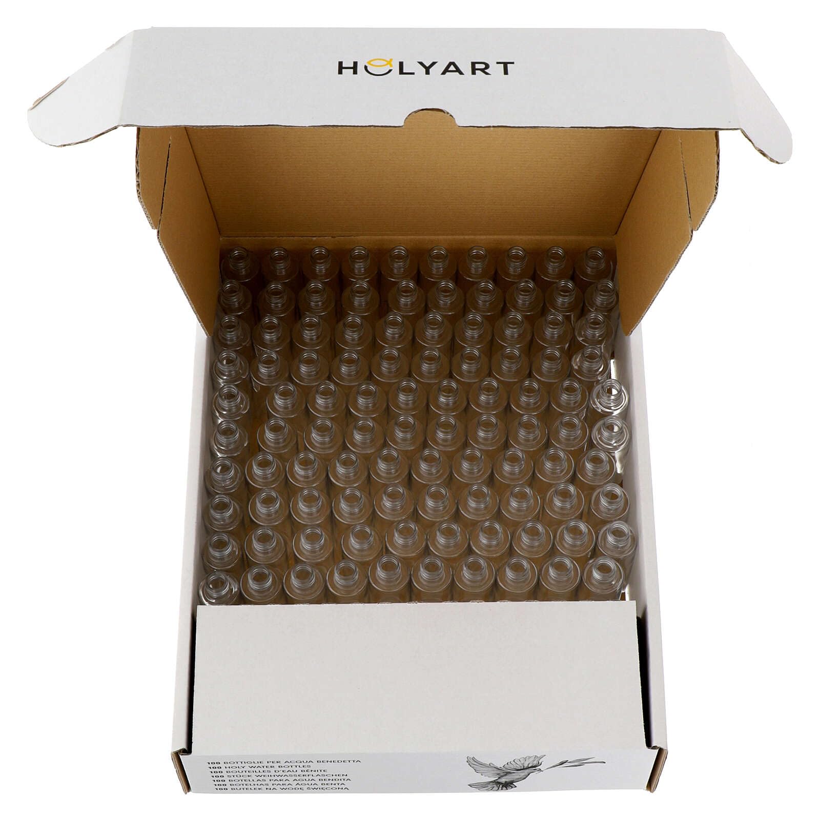 Holyart Accessori per Benedizione: Bottiglie Acqua Benedetta Colomba (Scatola 100 pz.)