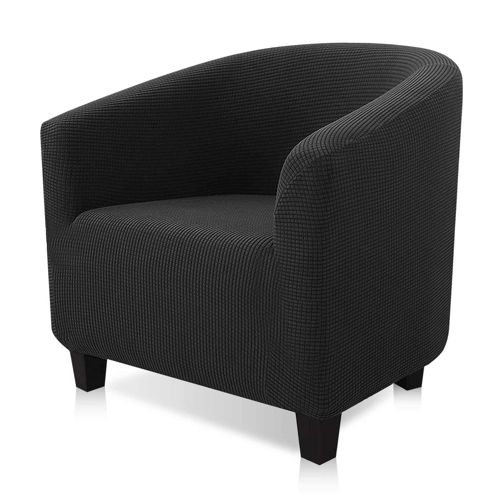 YUANZ Club Chair Slipcover, High Stretch Tub Chair Cover, Universal Spandex Pattern Armchair Sofa Cover Cover Couch Slipcover for Living Room Club Bar Counter (black)