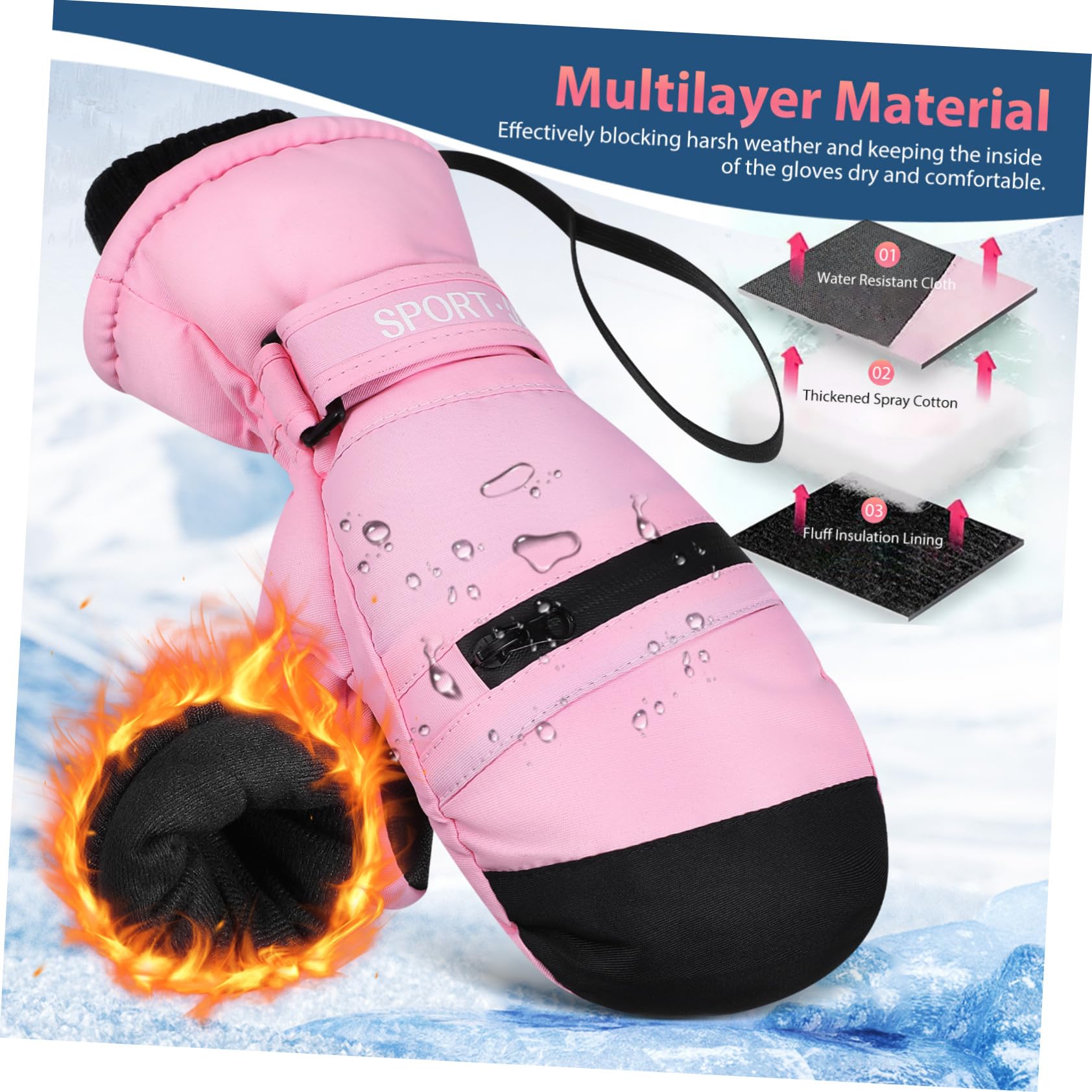 Toddmomy de Ski Imperméables et Coupe-vent pour Hommes et Femmes Thermiques Chauds Écran Tactile Résistants à Eau pour Activités Hivernales Extérieur