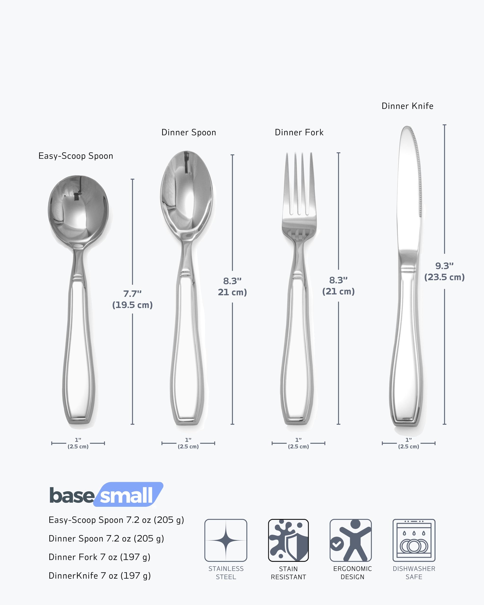 Utensilios pesados de 4 piezas para temblores y parkinson (7 onzas cada uno), cubiertos de peso para temblores de mano, utensilios adaptativos para ancianos, utensilios pesados para