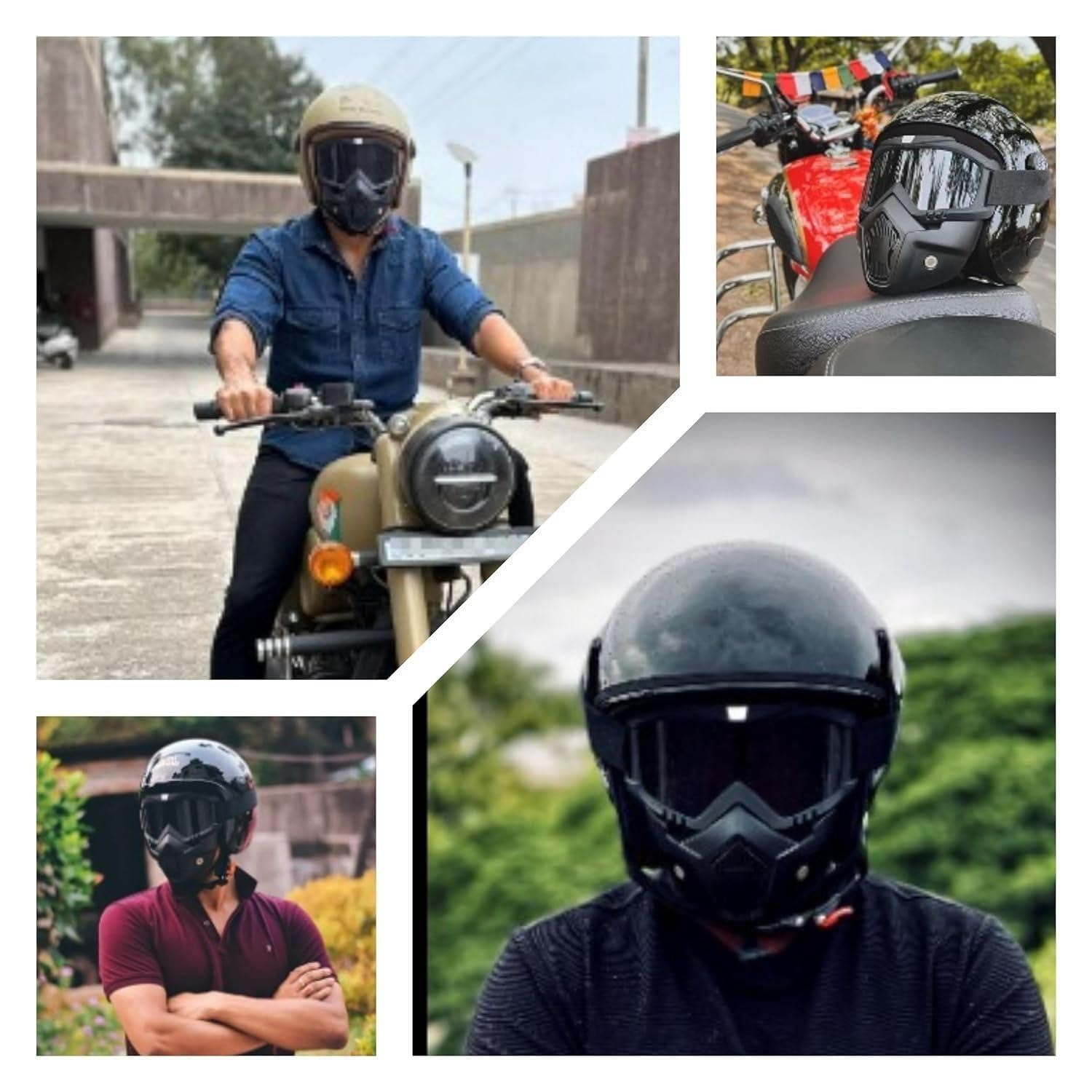 B D SAFETY - Goggle Mask Anti Scratch UV Protective Open Face & Eyewear Windproof Dirt Shield Adjustable Strap Soft Foam Padded Detachable for Cycling Bike Off Road Racing Riding Unisex (Multi) 1