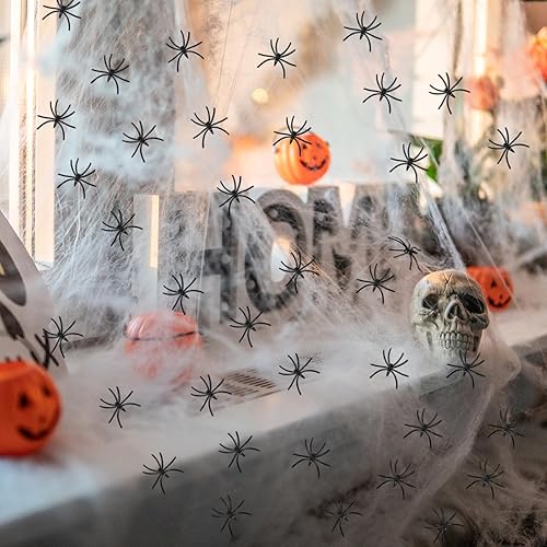 900 sq.ft Halloween Spider Web Decorations with 30 Fake Spiders Super Stretch Cobwebs for Halloween Indoor/Outdoor Party Decor(900 sq.ft)