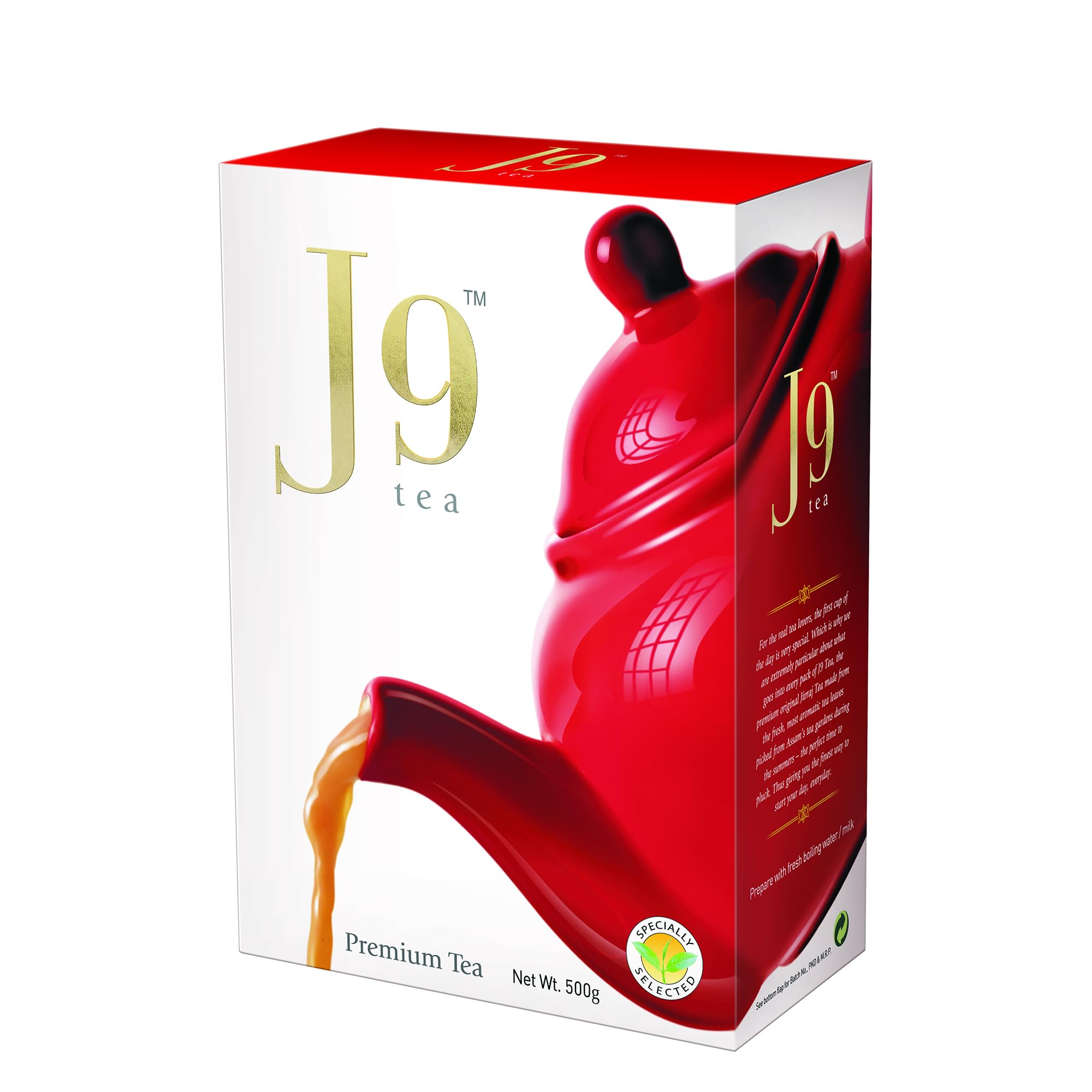 Premium J9 Assam Tea, Strong Loose Black Tea Leaf, 500g Tea Box, Pack of 1