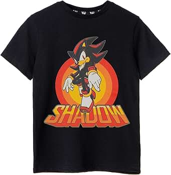 Sonic The Hedgehog Black Boys Shadow T-Shirt | Shadow Character