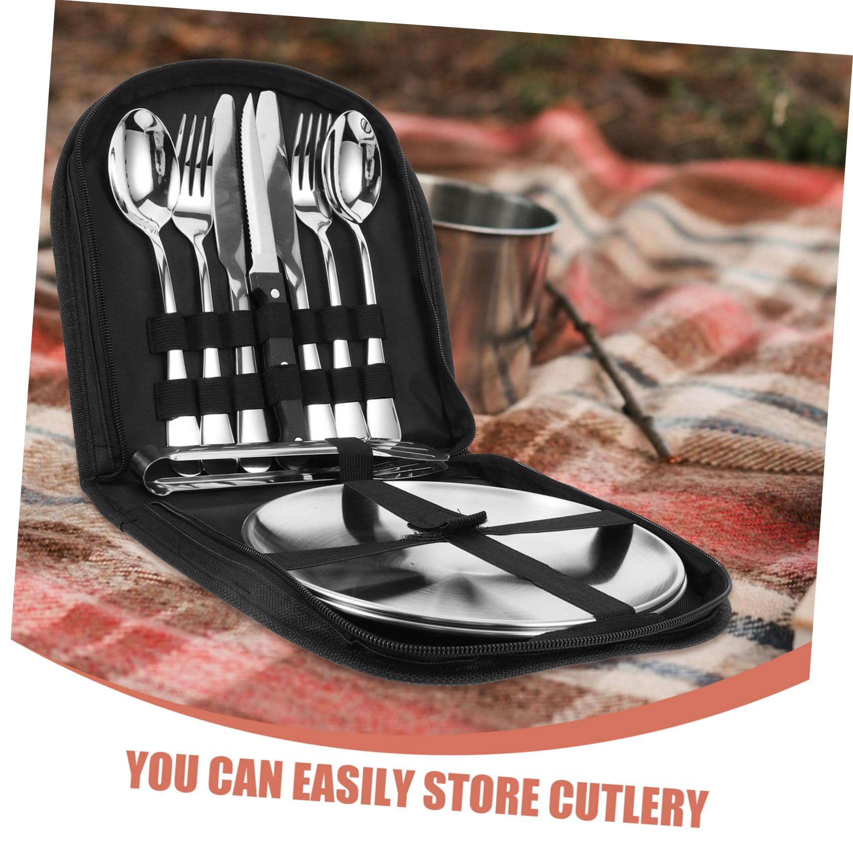 Ensemble De Couverts De Camping Vaisselle Portable Pour Pique-niques Ustensiles Légers Pour Extérieur