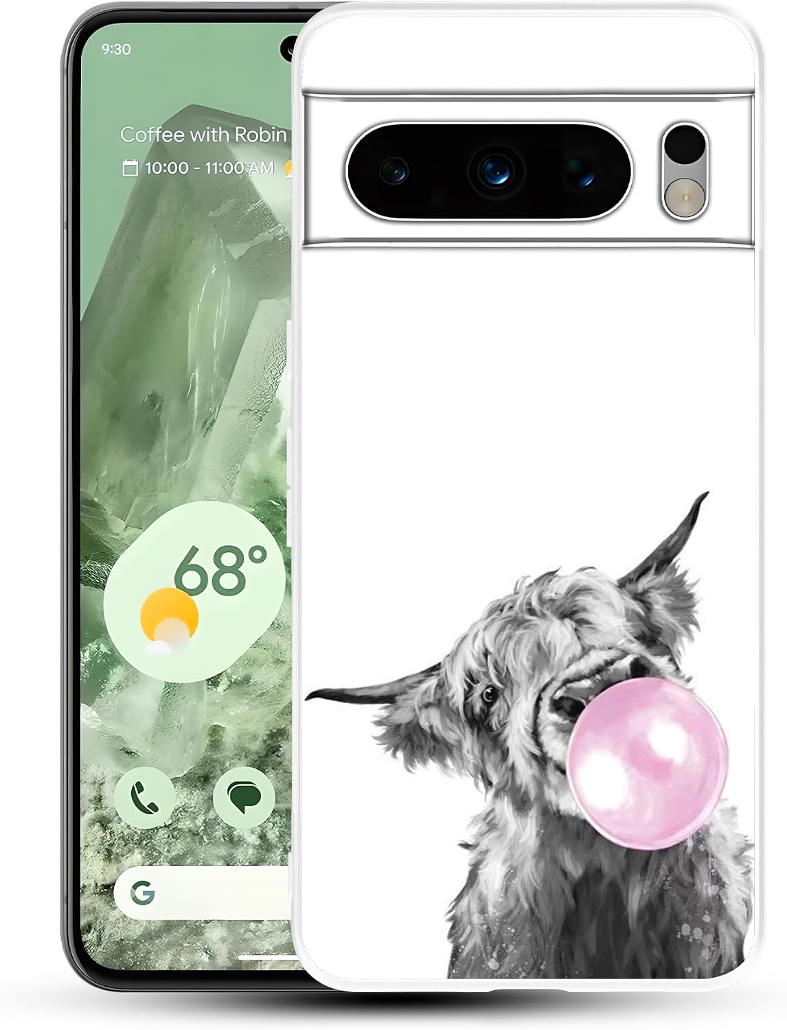 Compatible with Google Pixel 8 Pro Case, Highland Cow Howdy Western Farm Animal Country Cowboy Ranch Farmgirl Designed for Shockproof Soft TPU Clear Case