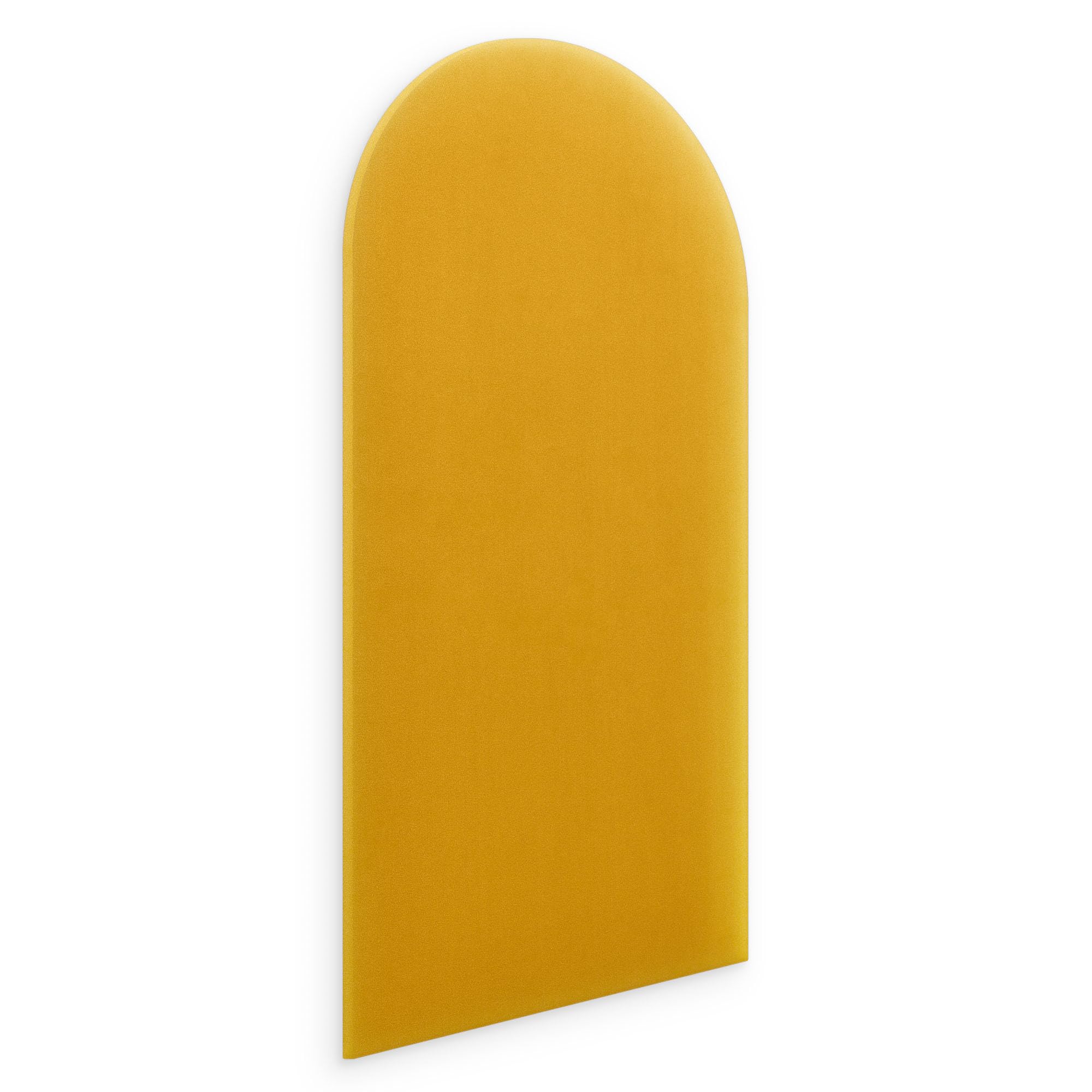 murando - Wall cushion as a headboard for a bed Oval Velvet Premium 100x30 cm - Padded wall panel wall decoration for bedroom living room children's room - yellow