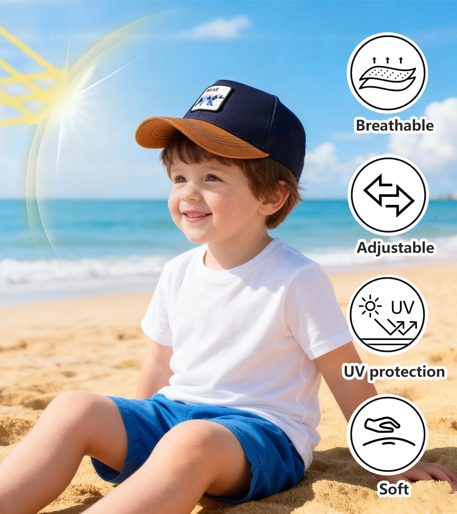 Casquette Enfant Garçon Fille Chapeau Baseball Snapback Tout-Petits 2-7 Ans