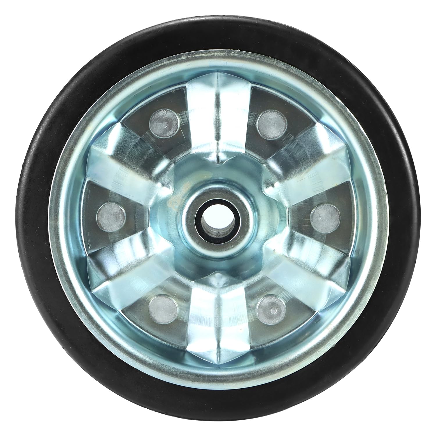 QWORK® Ersatzrad 200x50 mm für Anhänger Stützrad - Erhöhte Tragfähigkeit 680 kg - Vollgummi mit Stahlfelge