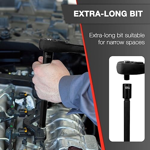 Miniatura 6 de EACELIY Juego de 107 piezas de dados de broca, 14 pulgadas, 38 y 12 pulgadas, TorxTorx extra largoa prueba de manipulaciones, hexagonal de extremo