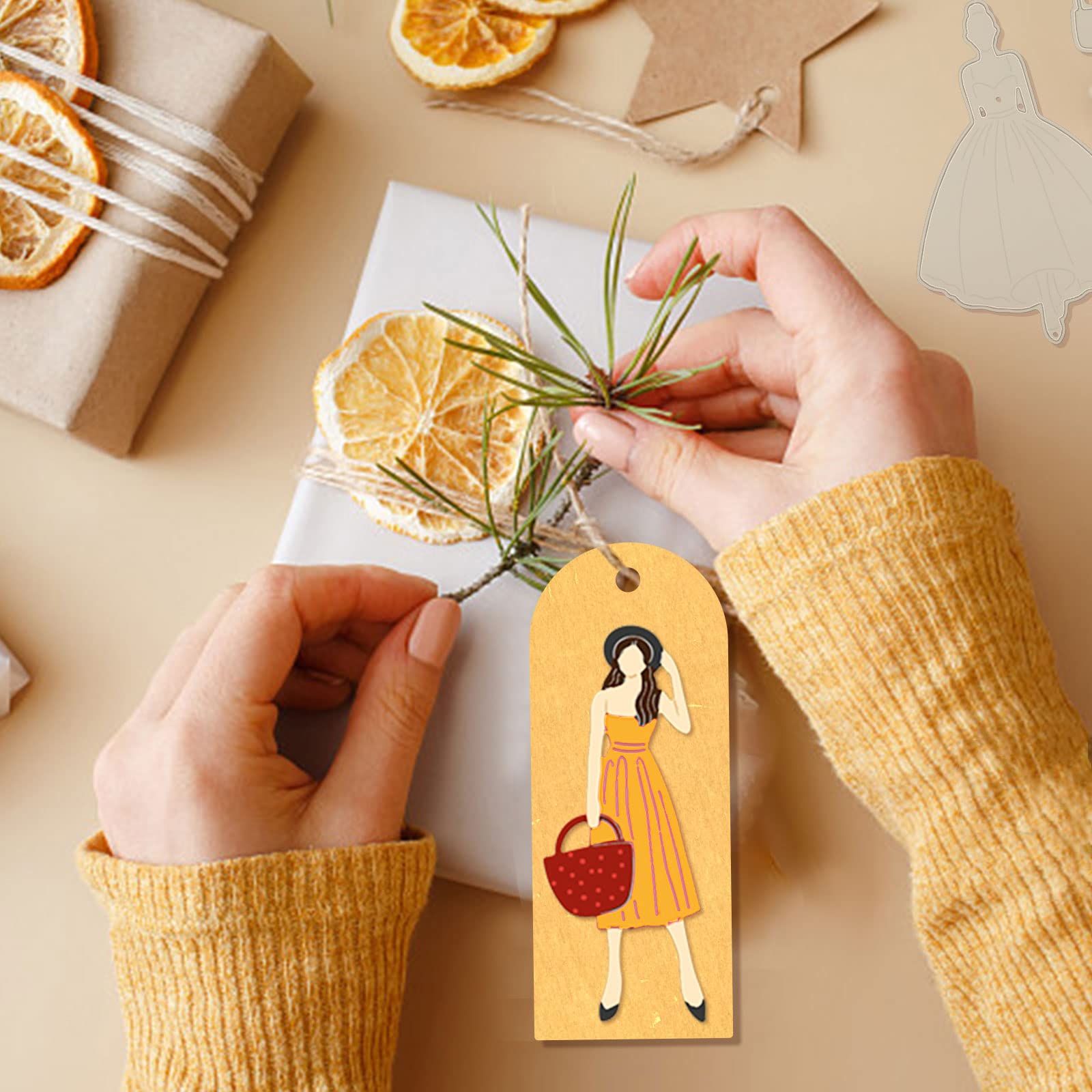 GLOBLELAND Moda Donna Die Cut Lady Dress Gonna Donna Moda Lady Taglio Dies Bag Die Cut Abbigliamento Donna Die Cut per Card Scrapbooking e DIY Craft Album Carta Decor