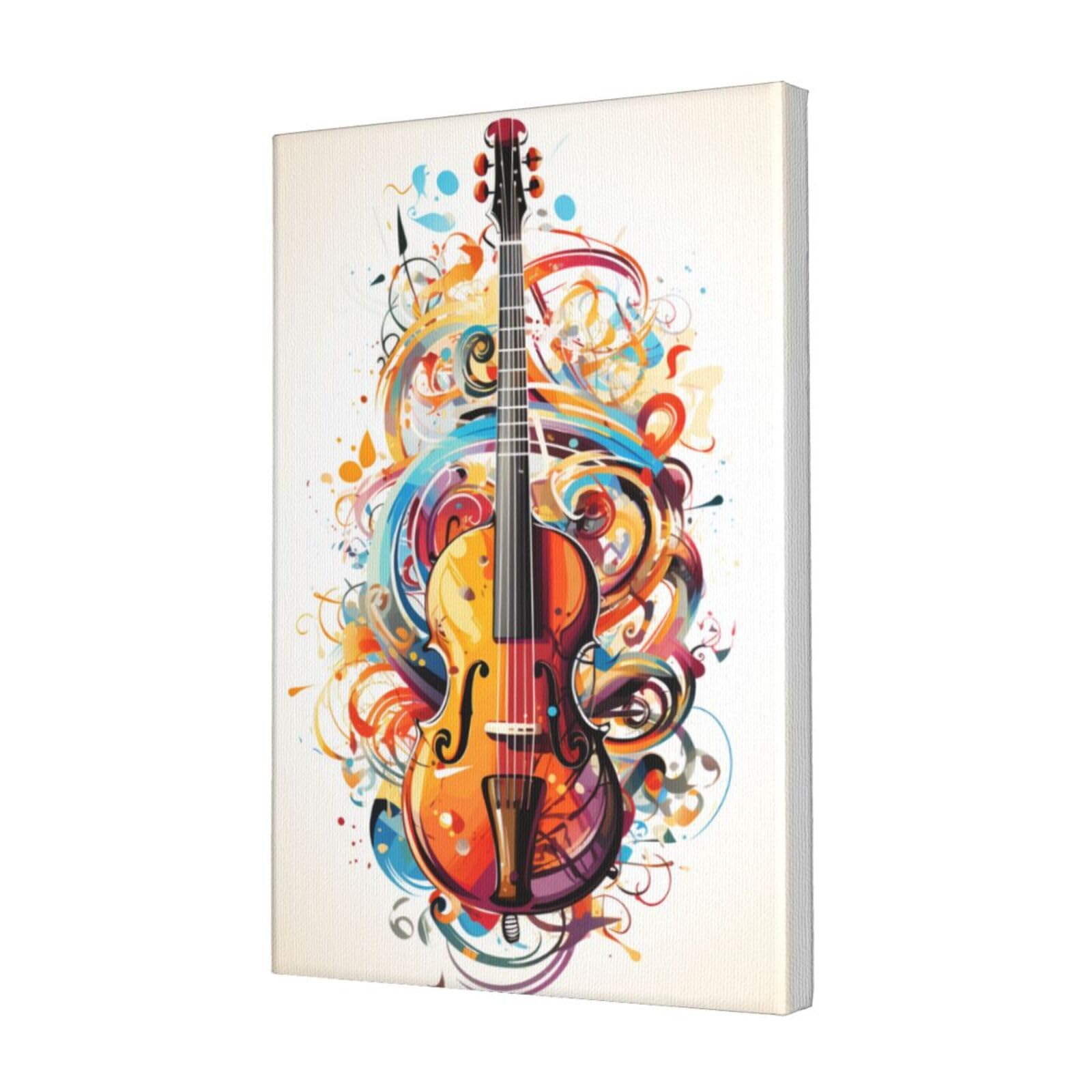 Amazon.com: MA6GE8DE Canvas Frameless Painting Colorful Violin
