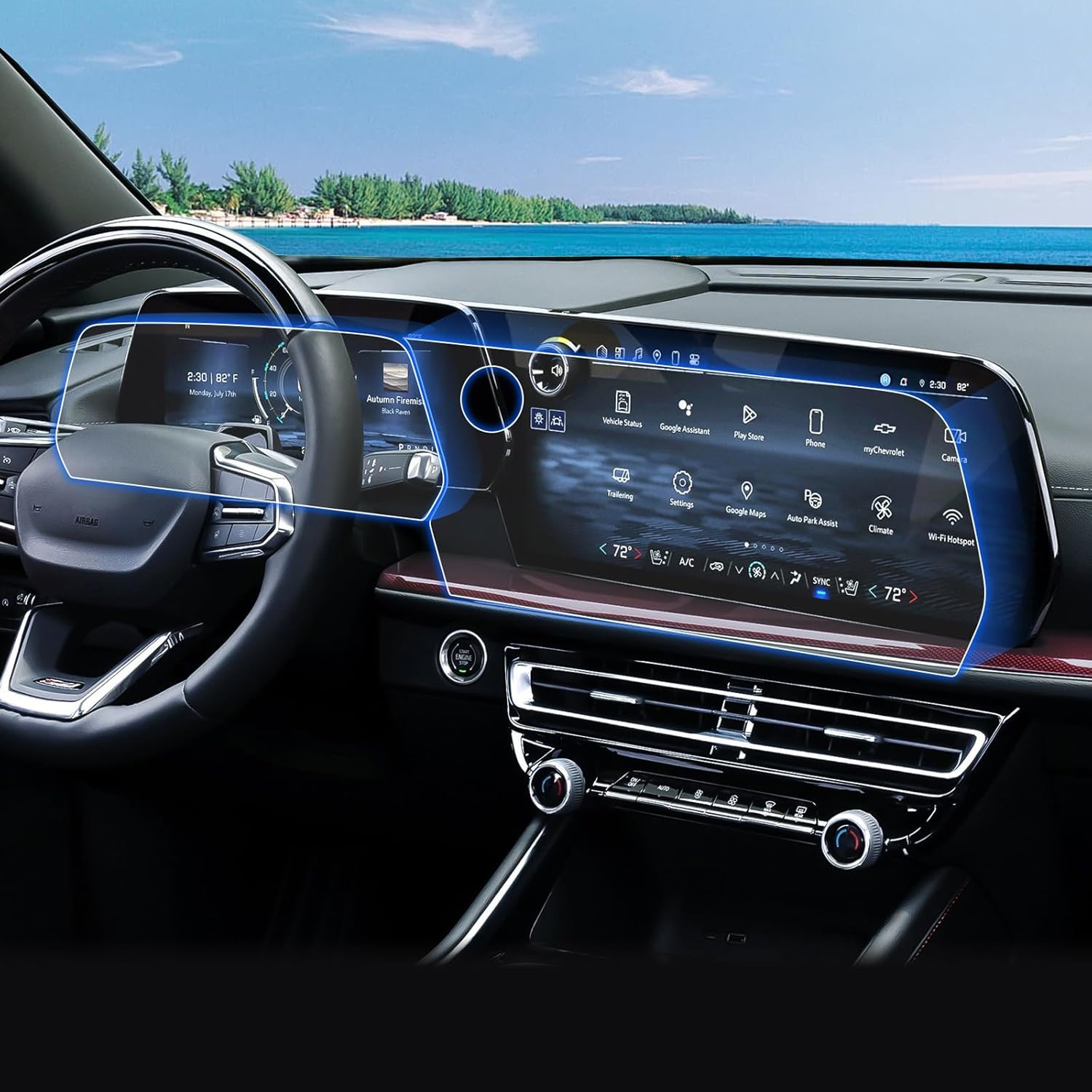 (4pack) Coleya 2024 2025 Chevy Traverse Screen Protector for Chevrolet Traverse (17.7In Navi+11In Dash), 2024 2025 Traverse LS/LT/Z71/RS/High Country Accessories High Clarity Protective Film 17.7″&11″