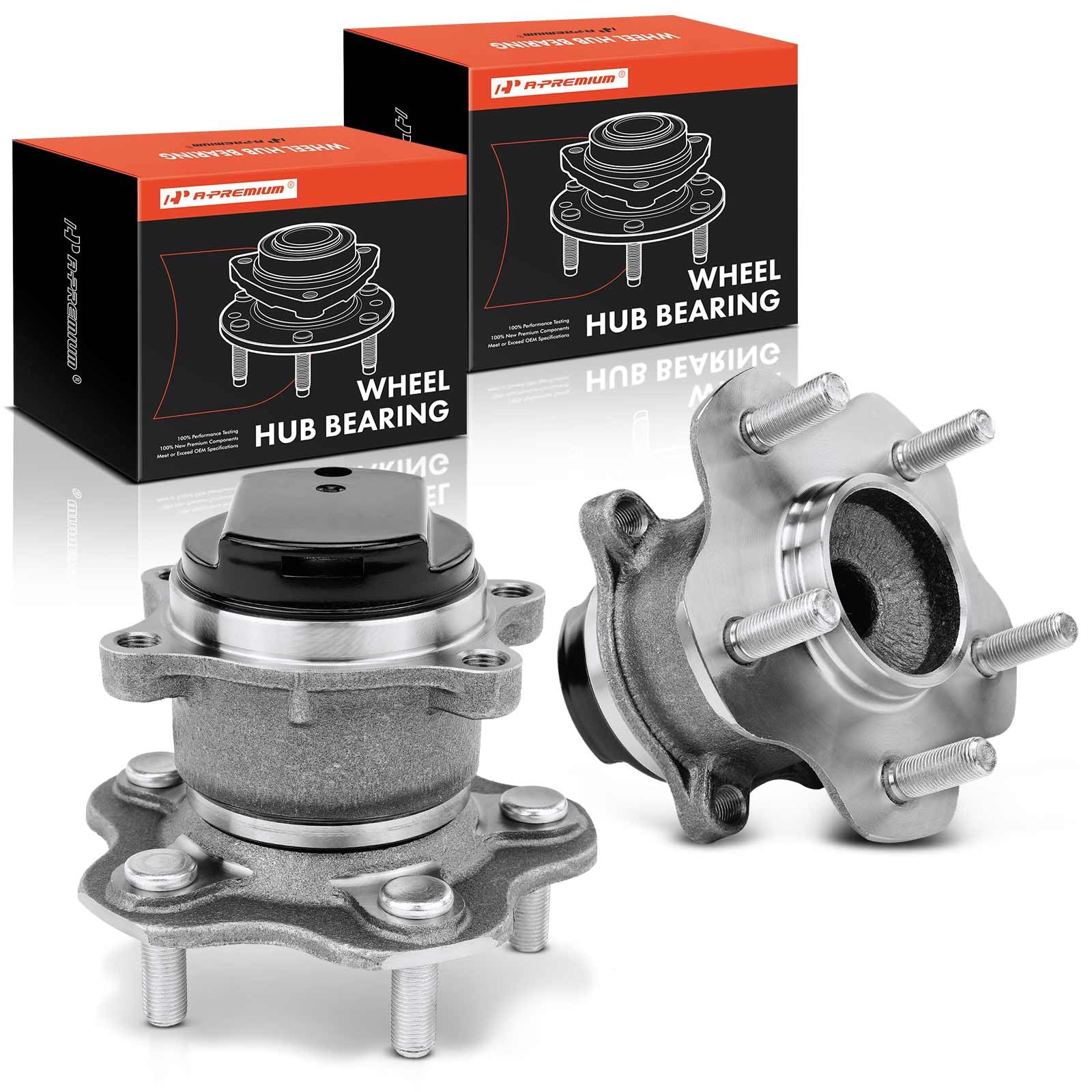 A-Premium 2Pc Rear Wheel Bearings and Hub Assembly Compatible with Nissan Rogue Select 2014-2015 Rogue 2008-2013 FWD # 512398