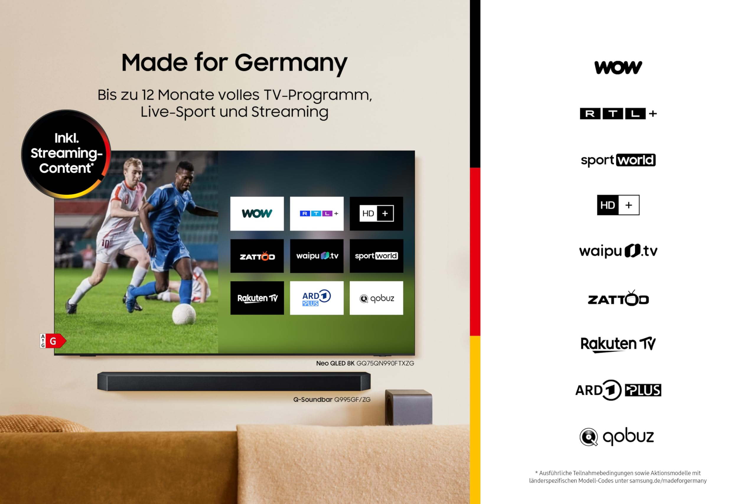 Samsung Neo QLED 4K QN90F 55 Zoll (138 cm) Mini LED Fernseher, Antireflexion, NQ4 AI Gen3 Prozessor, Neo Quantum HDR+, 4K Upscaling Pro, Dolby Atmos, Knox Security, Samsung Vision AI Smart TV